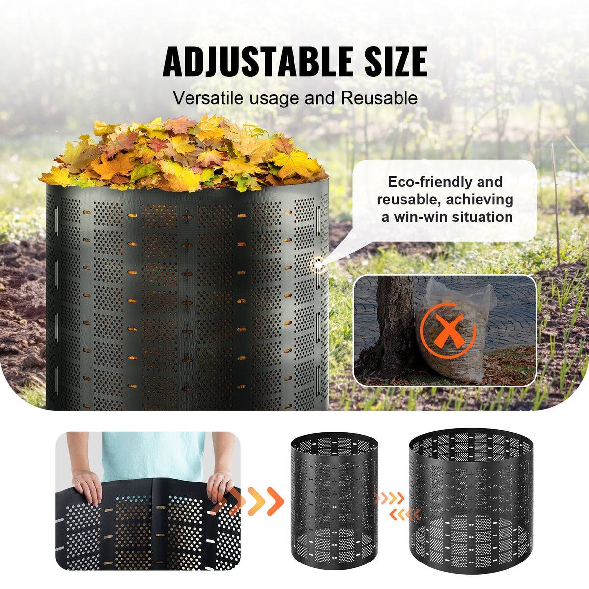 Expandable Outdoor Compost Bin, 220 Gallon - image 2