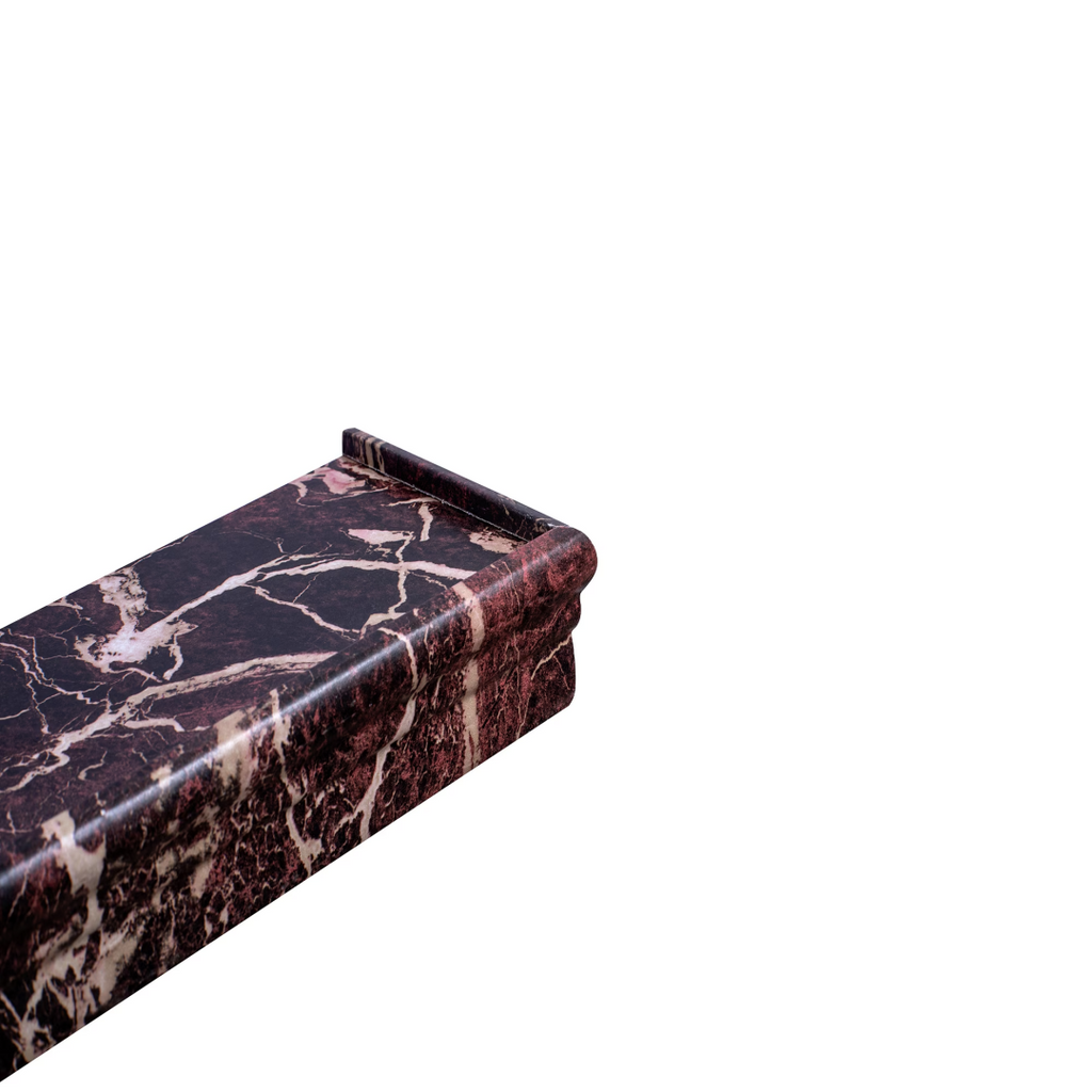 Floating Wall Shelves, Set of 3, Marble Look - image 6