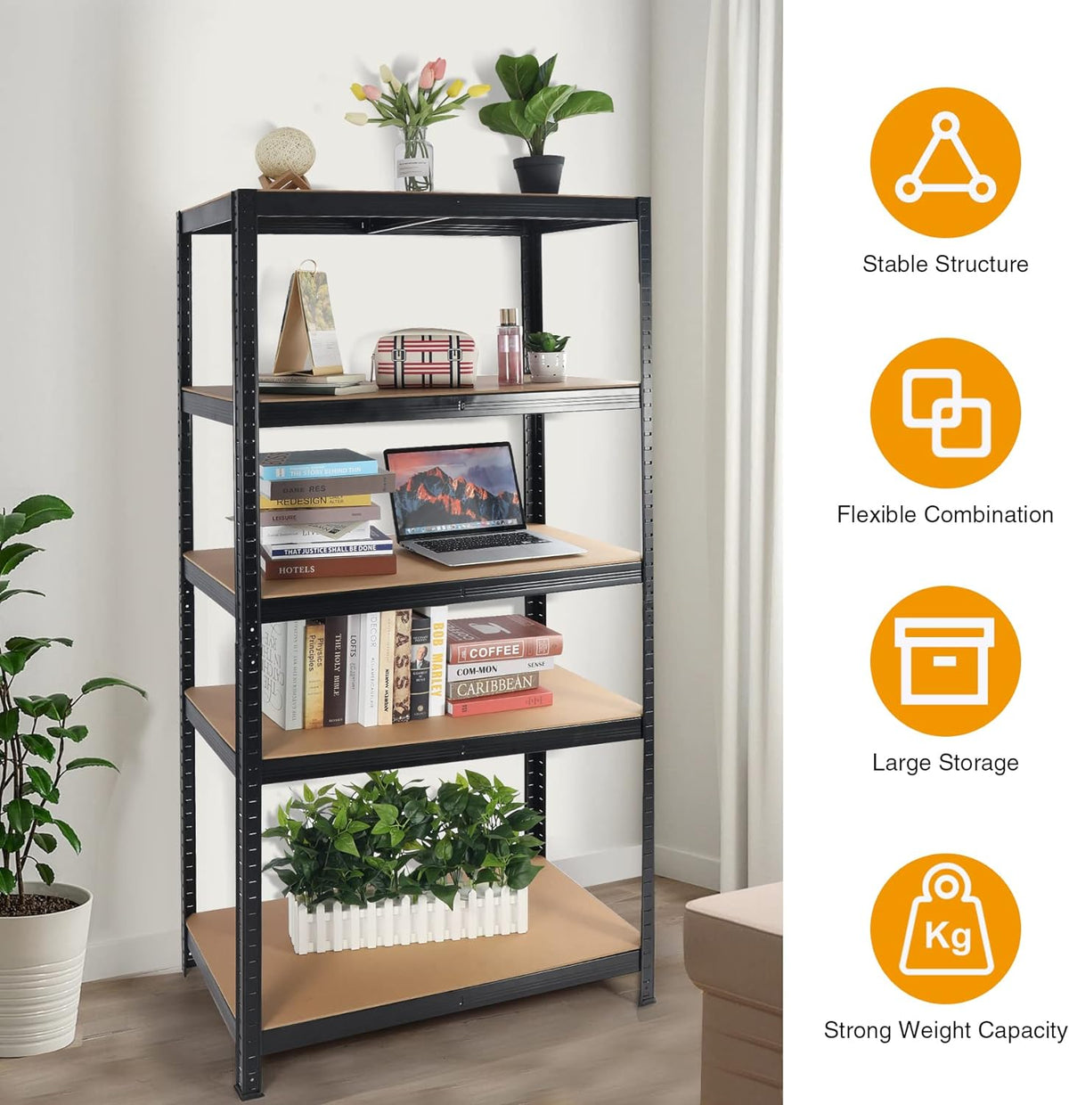 5-Tier Garage Shelving Unit, 2000 lb Capacity - image 3