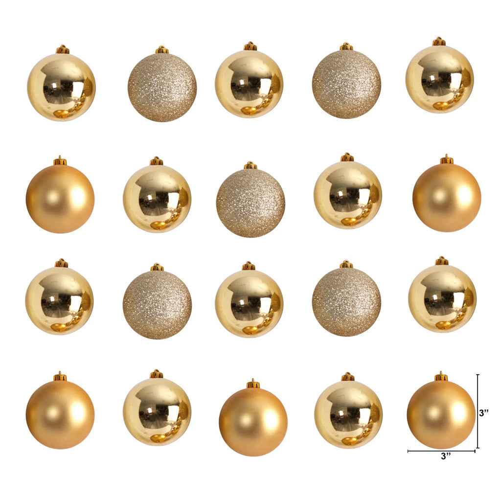 Shatterproof Christmas Ball Ornaments, Gold, 3 in, 20 Pack - image 3