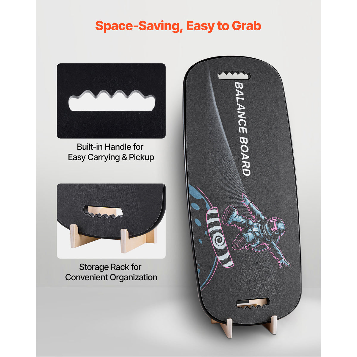Wooden Balance Board with Roller, 2 in 1 - image 2