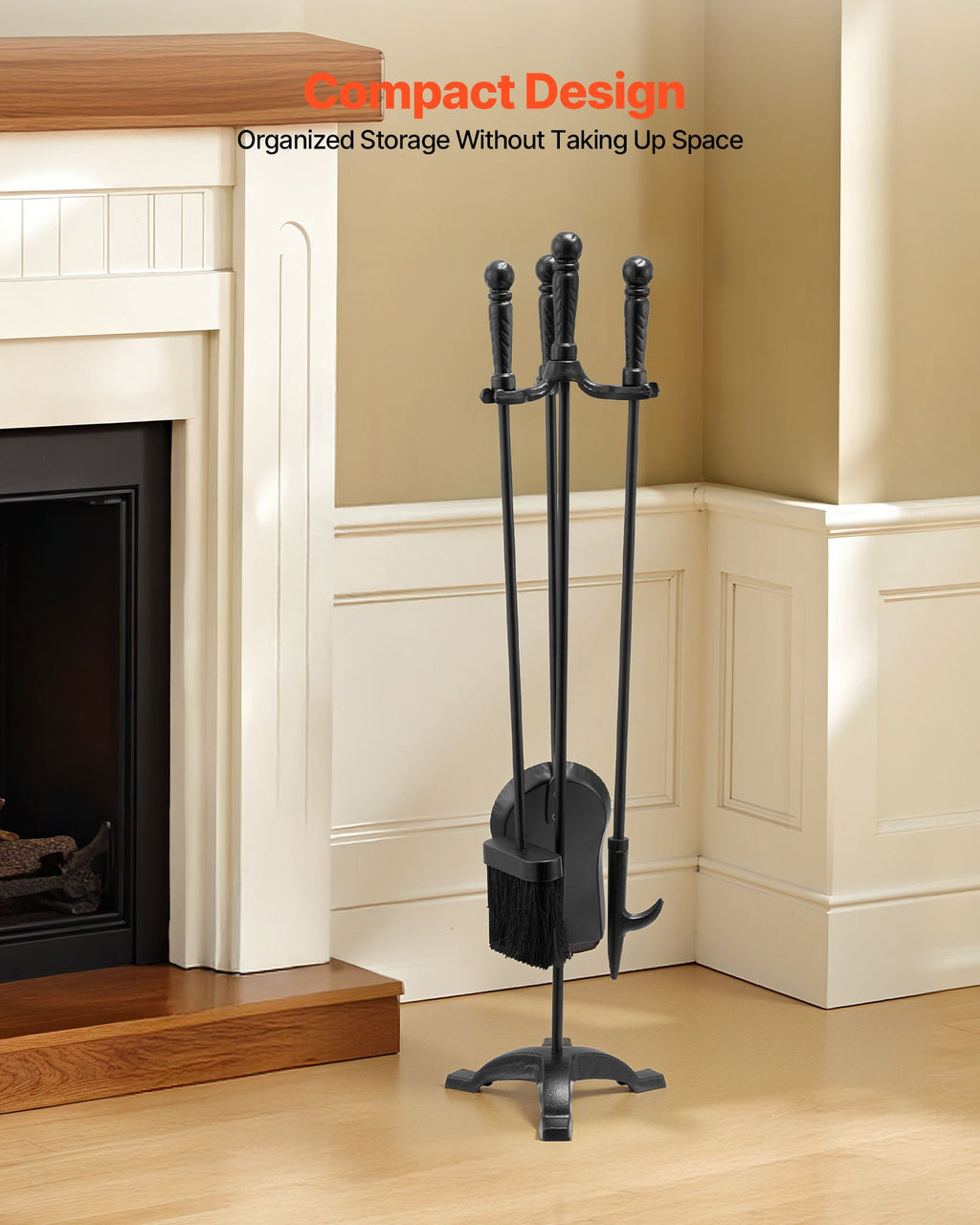 Fireplace Tool Set, 4 Piece with Stand - image 2