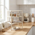Stackable Cabinet Shelf Risers, Set of 3, White