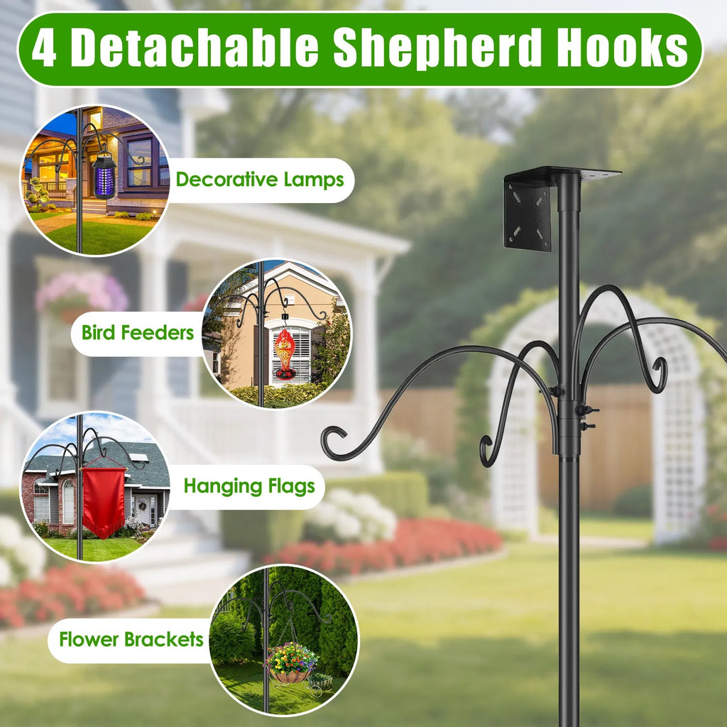 Bird Feeder Pole with Squirrel Baffle, 91 in - image 2