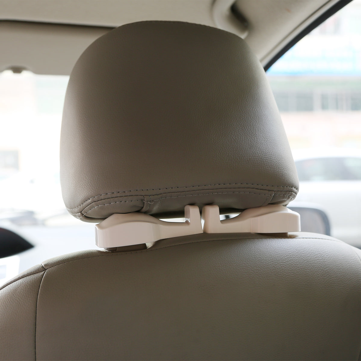 Car Headrest Hooks, 2 Pack, White