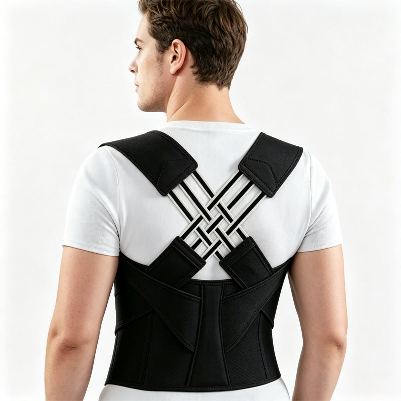 Adjustable Posture Corrector Back Brace, Black, Size M - image 8