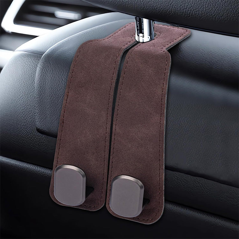 Car Headrest Double Hooks, Faux Suede, 2 Pack - image 3