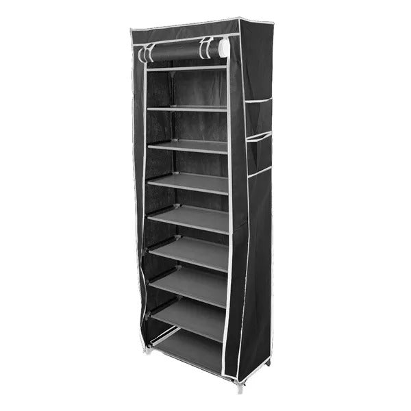 10-Tier Shoe Rack Cabinet with Cover, 9 Grids - image 6