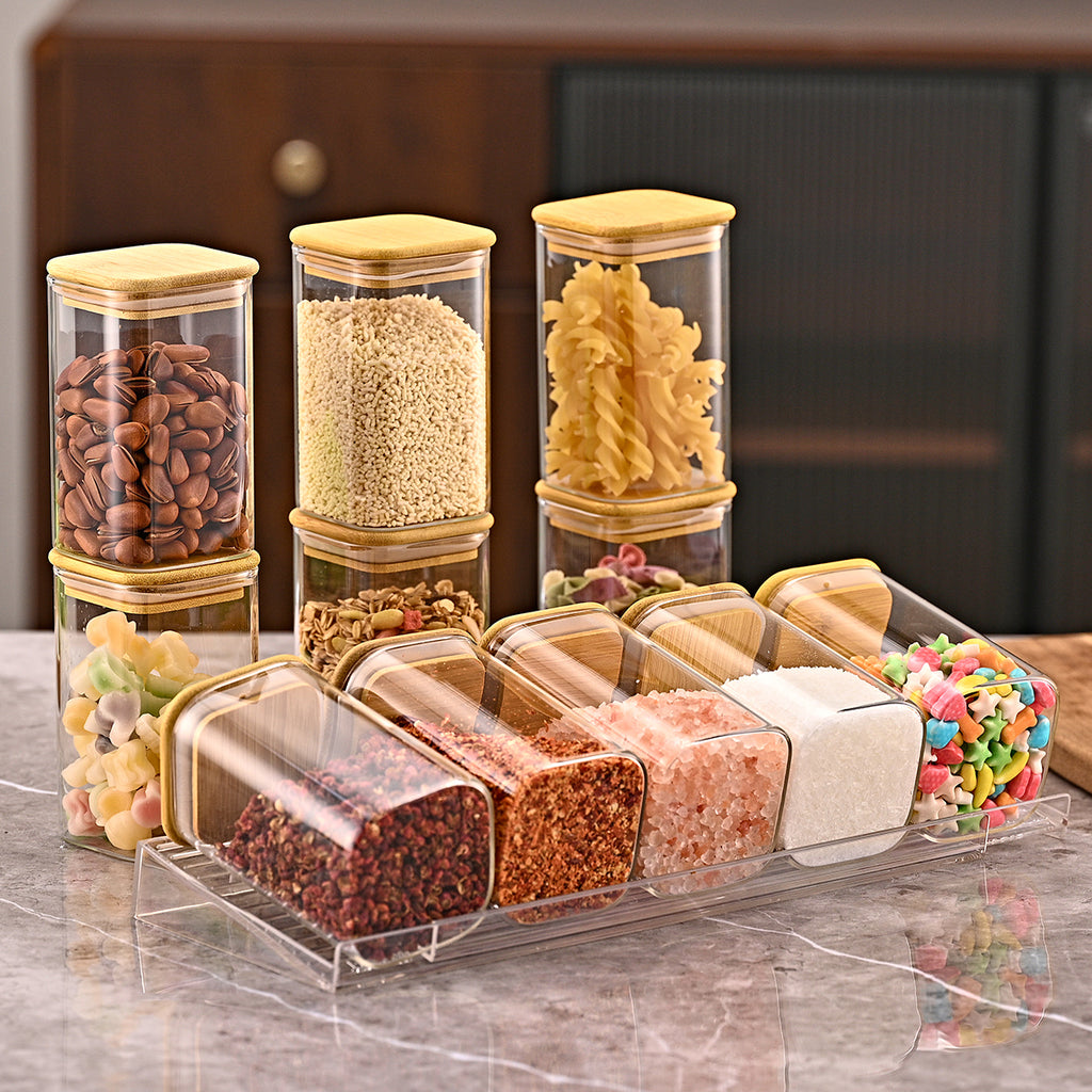 Stepped Spice Rack Organizer, 4 Pack, Clear - image 9