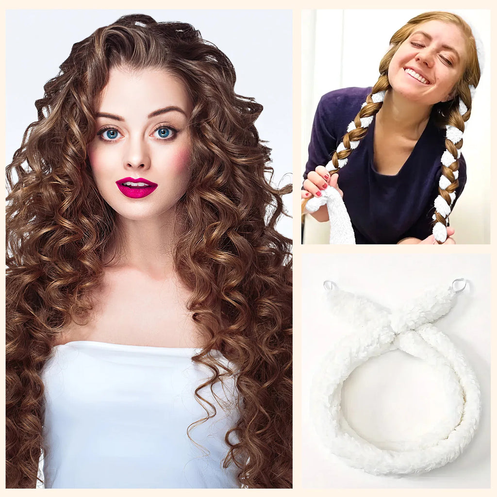 Satin Heatless Hair Curler, White - image 5