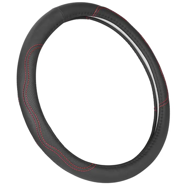 Perforated Faux Leather Steering Wheel Cover, 14.5-15 in - image 3