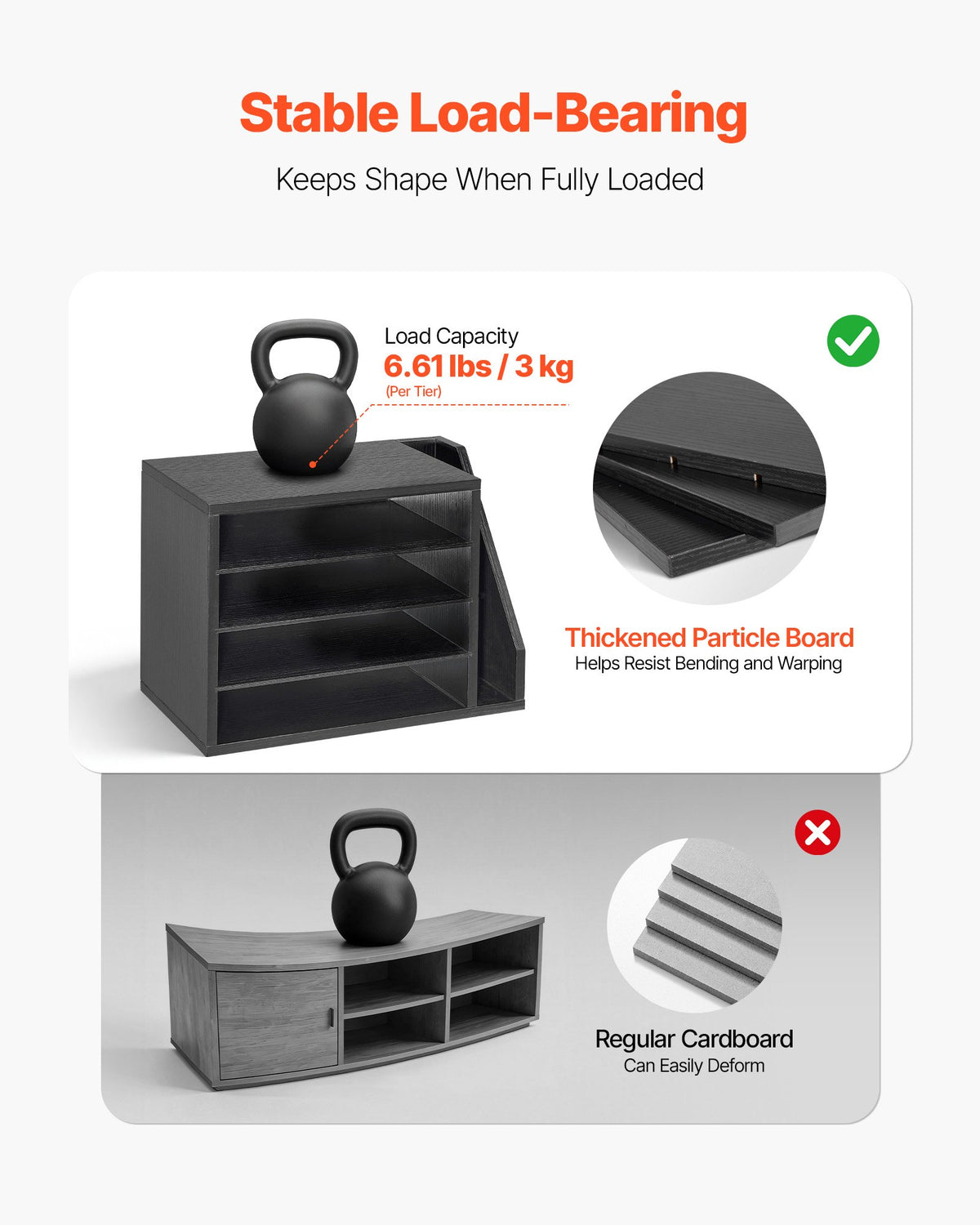 Desk Literature Organizer, 4 Compartments, Black - image 2