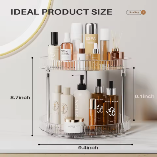 2-Tier Turntable Lazy Susan, Clear - image 2