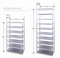 10-Tier Shoe Rack Cabinet with Cover, 9 Grids