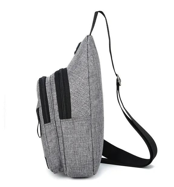 Canvas Sling Chest Bag, Black - image 5