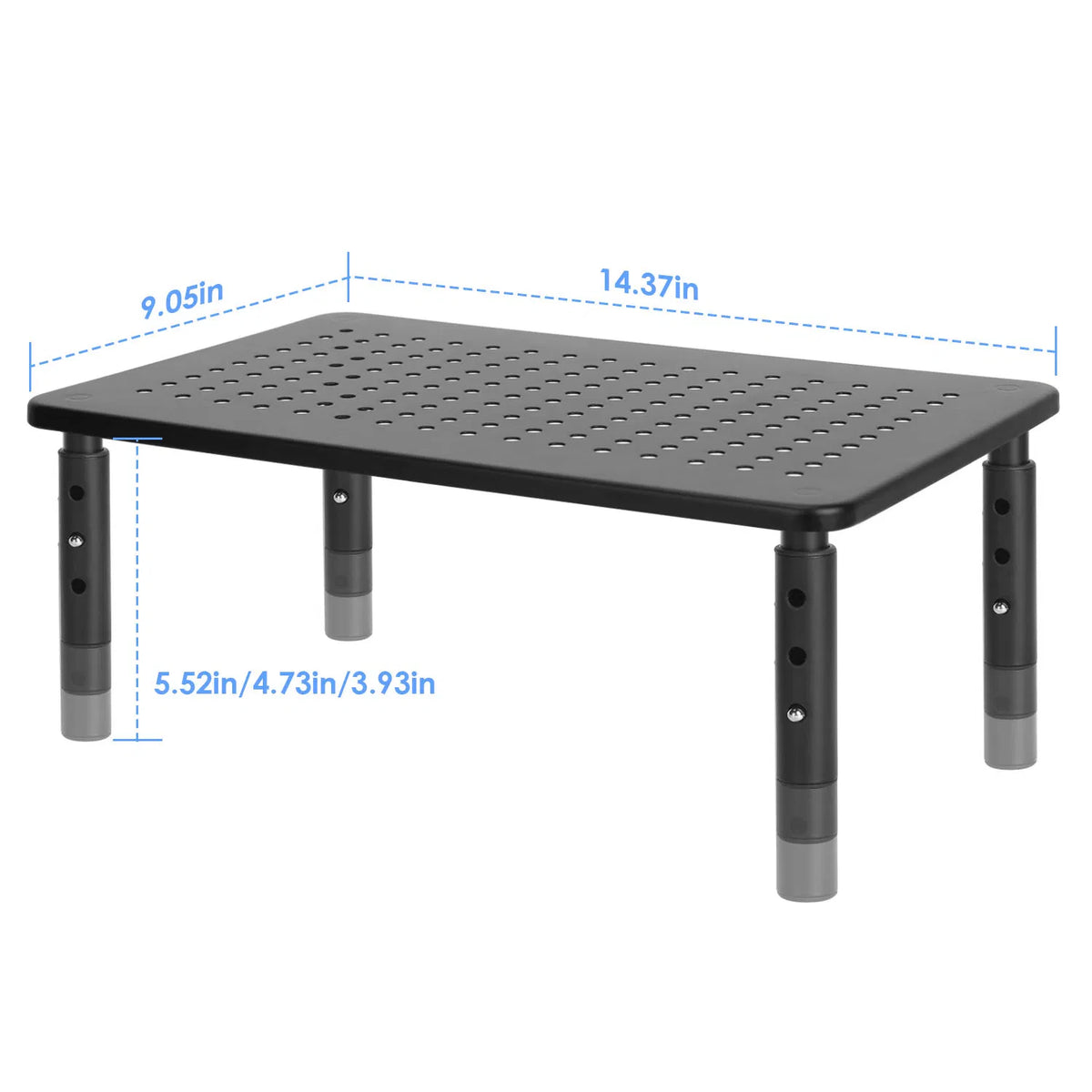Adjustable Metal Monitor Riser, 3 Heights