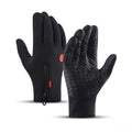 Windproof Touchscreen Fleece-Lined Gloves, Black, Size M