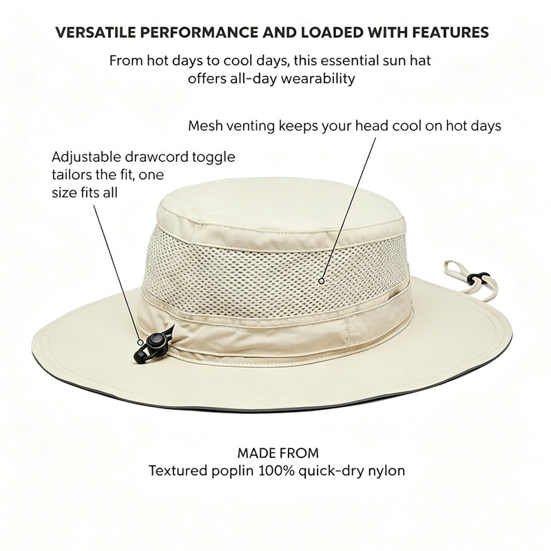 Breathable Wide Brim Sun Hat, Khaki - image 3