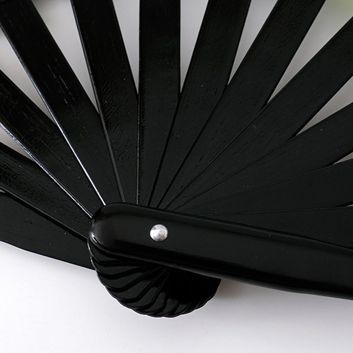 Large Folding Bamboo Hand Fan, Polka Dots