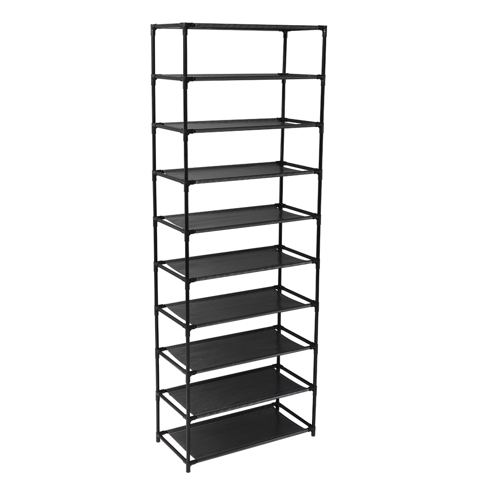 10-Tier Stackable Shoe Rack, Black - image 4