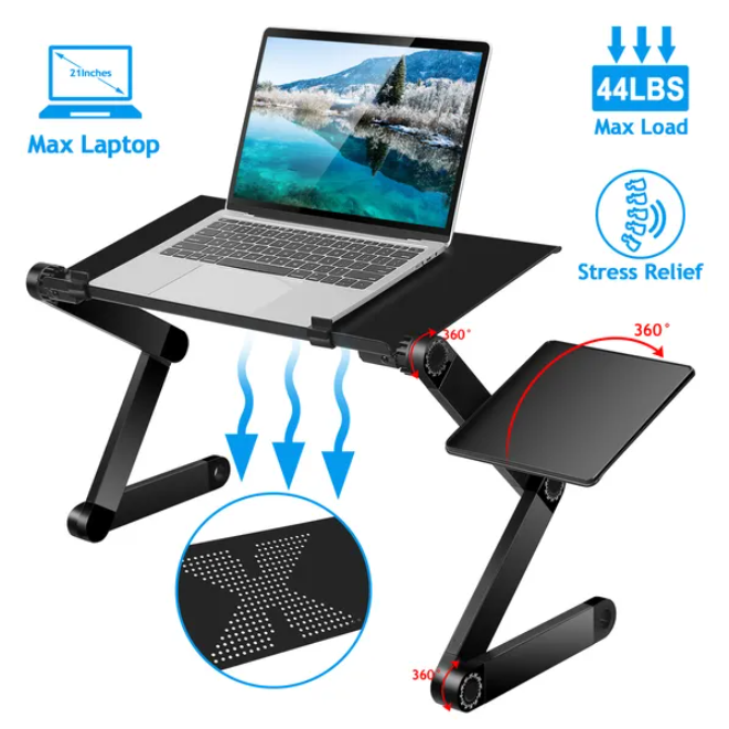 Adjustable Folding Laptop Desk with Mouse Board - image 2