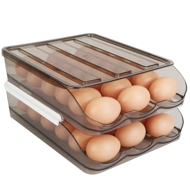 Rolling Egg Dispenser for Refrigerator, 2 Tier