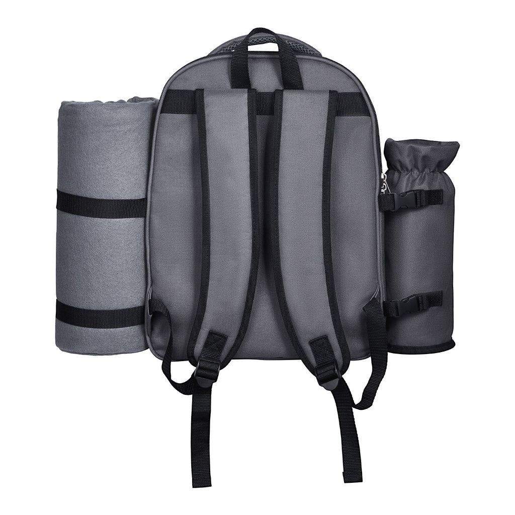 2-Person Picnic Backpack with Cooler, Grey - image 10