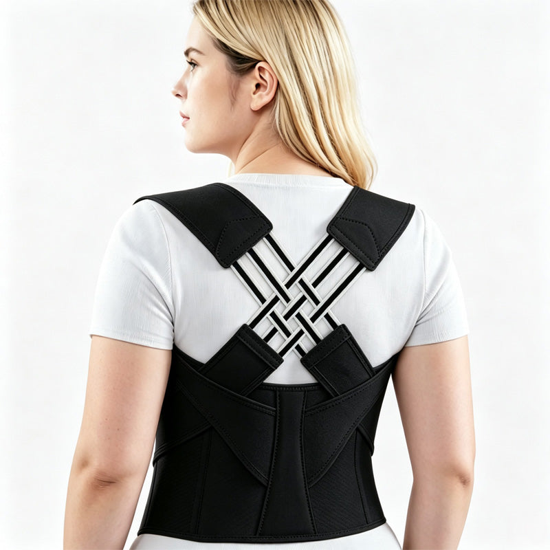 Adjustable Posture Corrector Back Brace, Black, Size M - image 6
