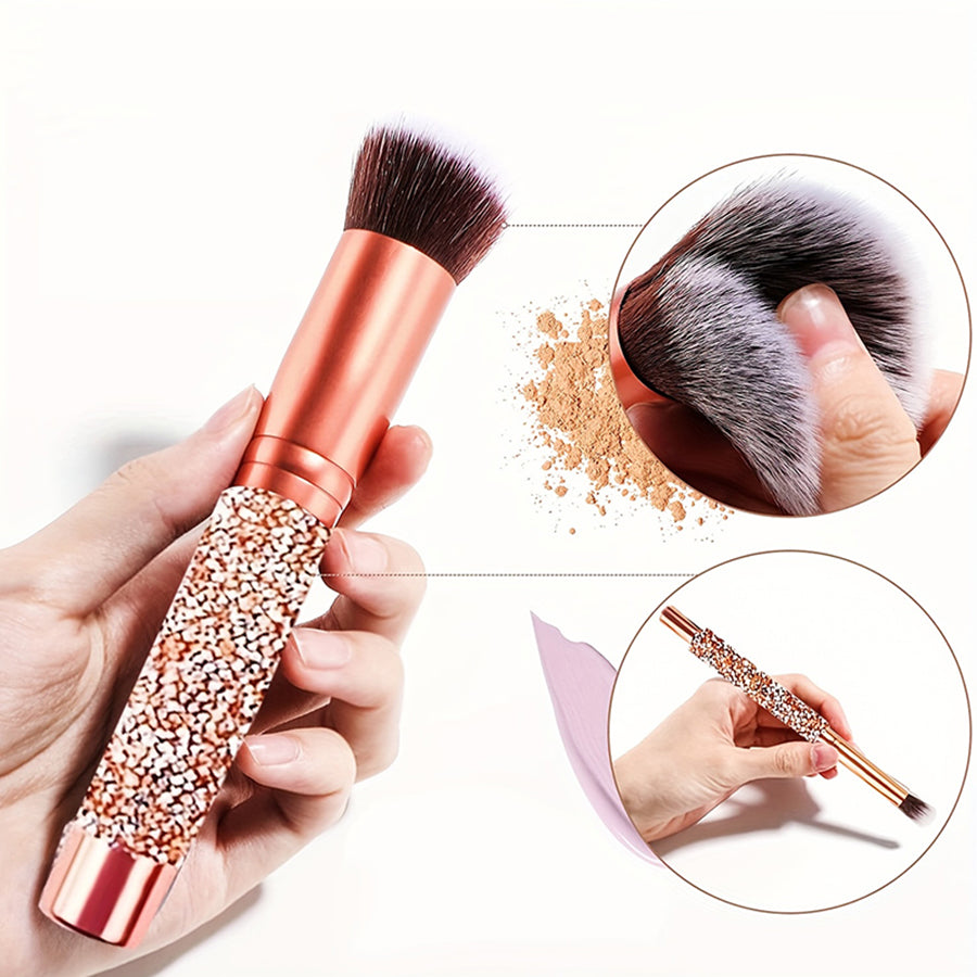 Crystal Handle Makeup Brush Set, 10 Piece