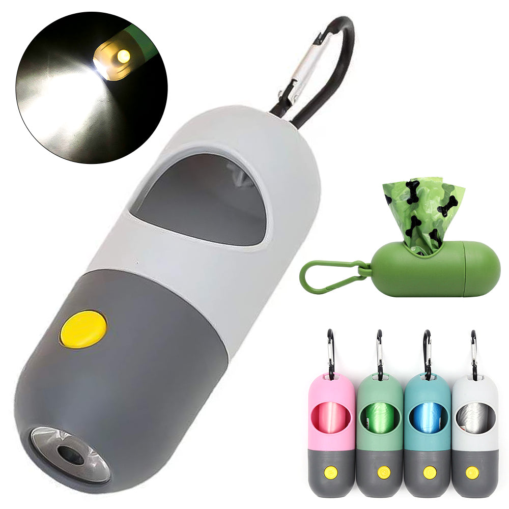Poop Bag Dispenser with LED Light, Pink and Gray - image 3
