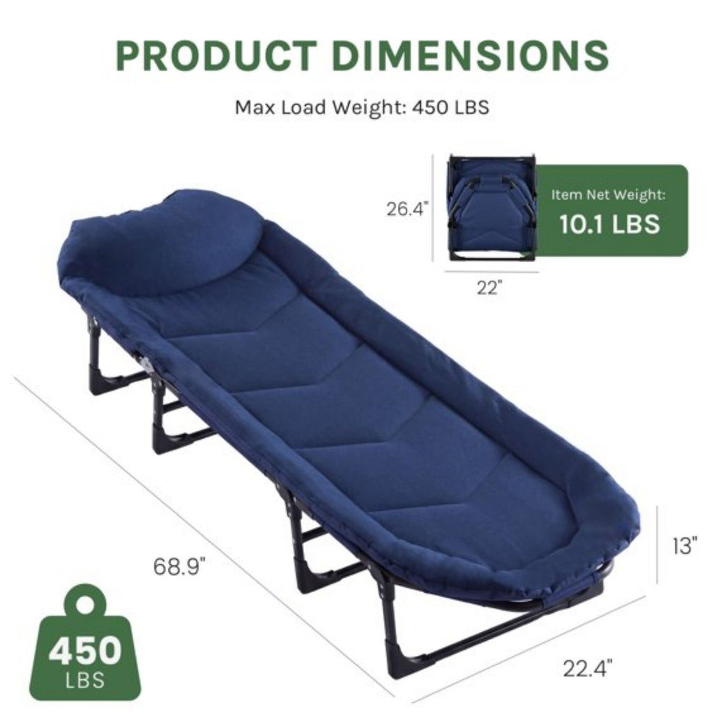 Folding Padded Camping Cot with Pillow - image 5