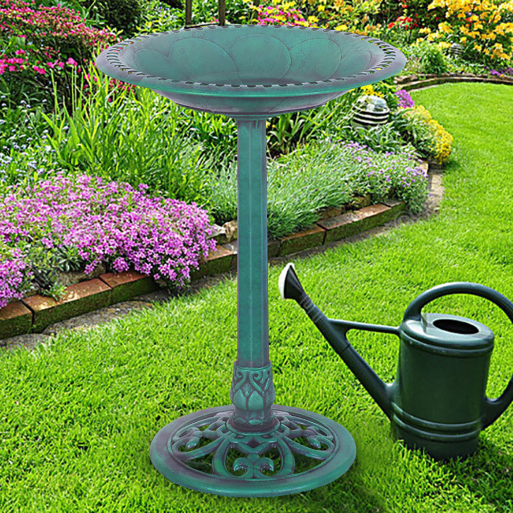 Pedestal Bird Bath, Green - image 8