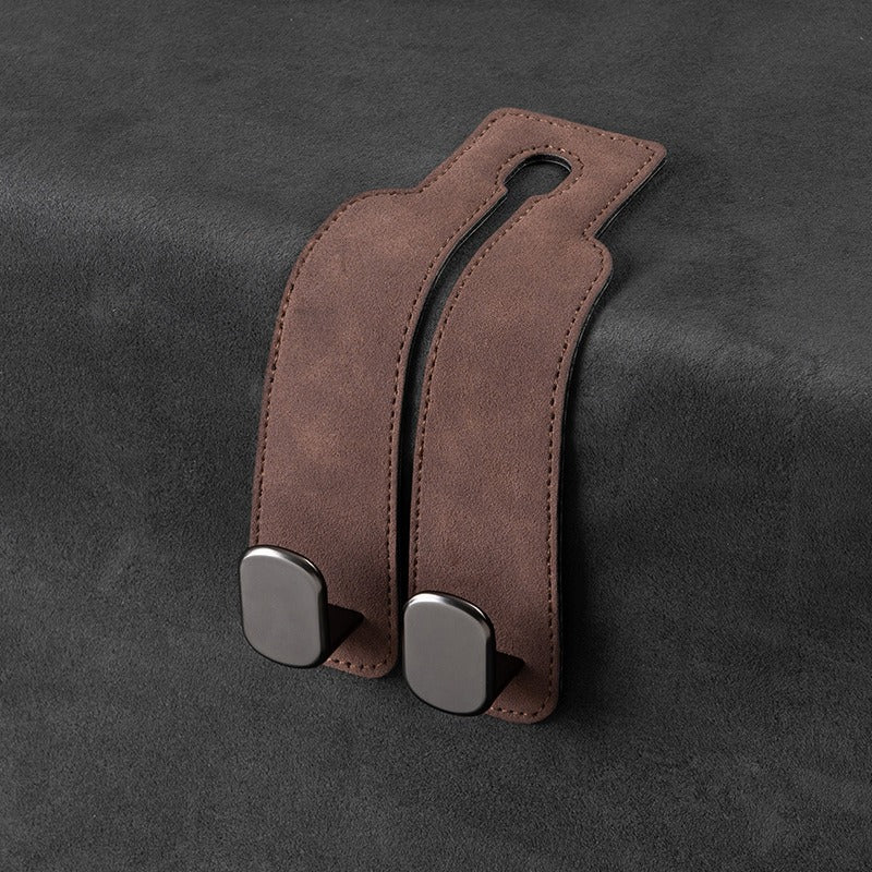 Car Headrest Double Hooks, Faux Suede, 2 Pack - image 2