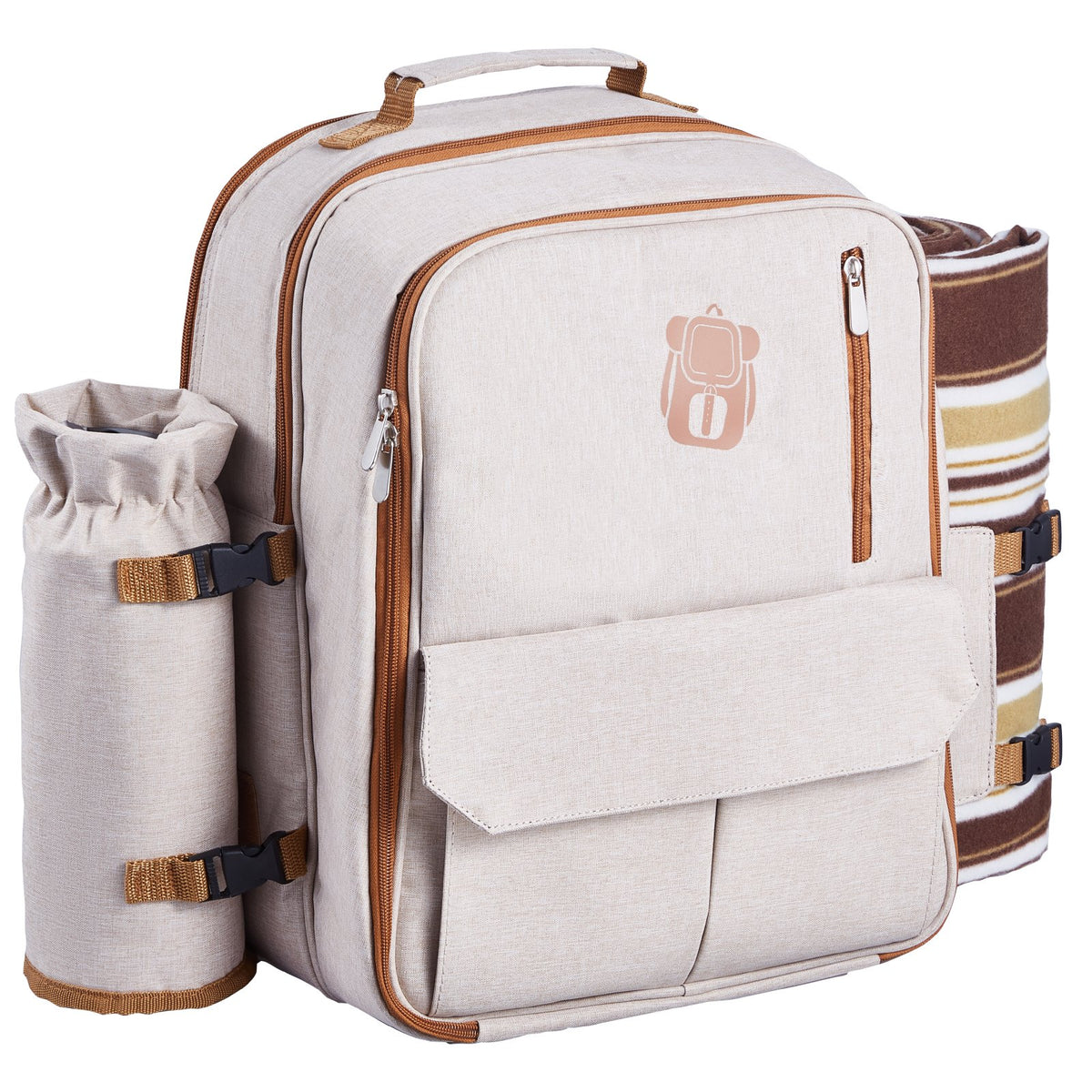 4-Person Picnic Backpack with Insulated Cooler - image 3