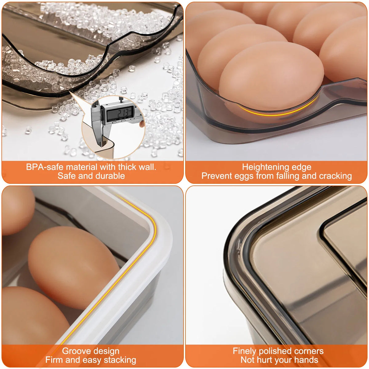 Rolling Egg Holder for Fridge, 2 Tier, 36 Eggs