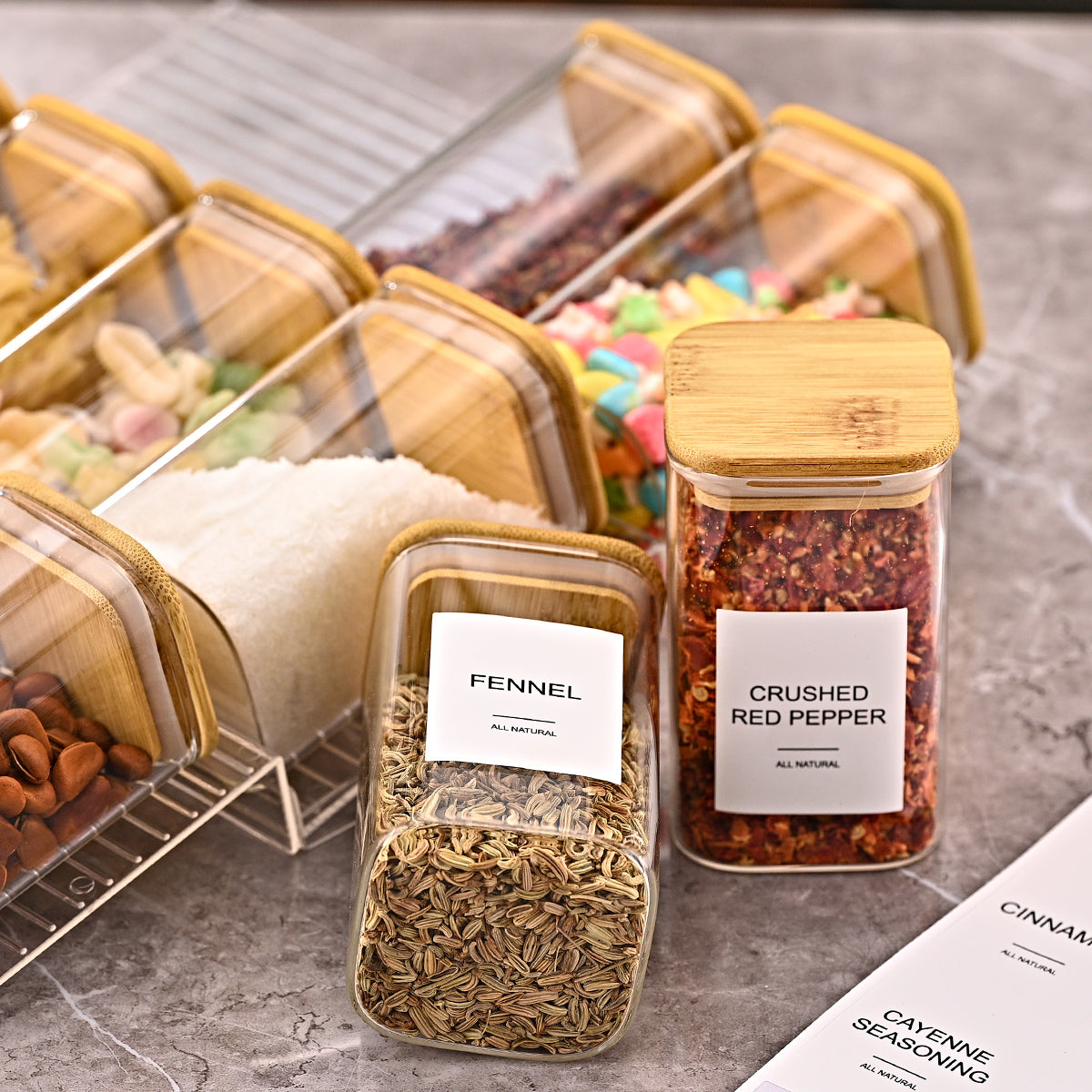 Stepped Spice Rack Organizer, 4 Pack, Clear - image 5