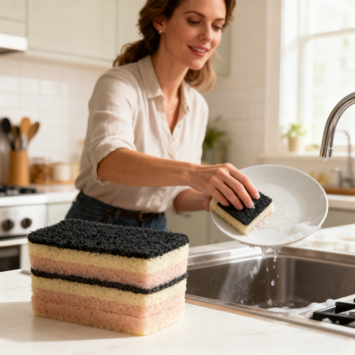 Layered Scrub Sponges, 3 Pack - image 5
