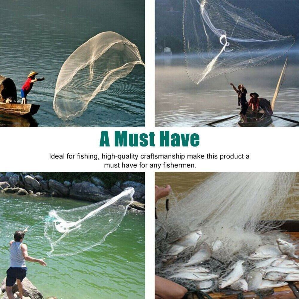 Fishing Cast Net, 6 ft, Nylon Mesh - image 6