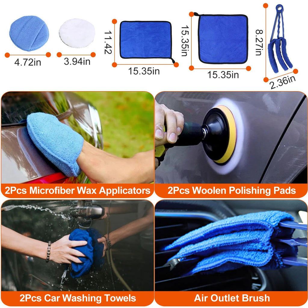 Car Detailing Brush Kit, 26 Piece, Blue - image 6