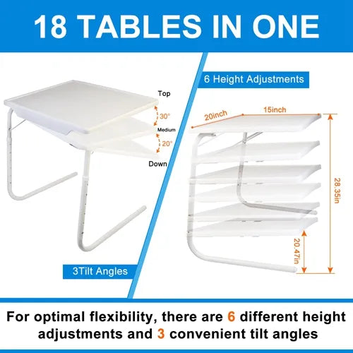 Folding TV Tray Table, 6 Heights, 3 Angles - image 2